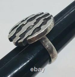 NE From Denmark Vintage Sterling Silver Modernist Ring Size 6