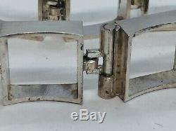 NE From Denmark Vintage Sterling Silver Modernist Square Link Bracelet