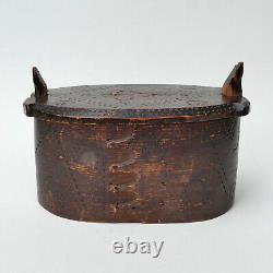 NORWEGIAN TINE BOX Scandinavian Bent Wood Folk Art Swedish Svepask