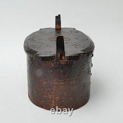 NORWEGIAN TINE BOX Scandinavian Bent Wood Folk Art Swedish Svepask