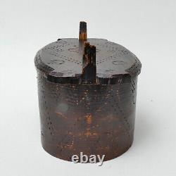 NORWEGIAN TINE BOX Scandinavian Bent Wood Folk Art Swedish Svepask