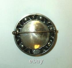 N. E. FROM Sterling 925 S Silver & Amber Earring & Brooch Set Denmark