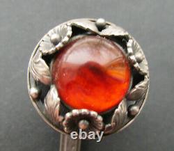 N. E. From (Niels Erik From) Denmark Sterling Silver Ring with Amber