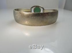 Ne From Denmark Sterling Silver Aventurine Bangle Bracelet Vintage Handmade
