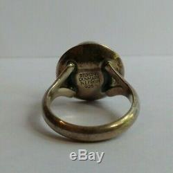Ne From Denmark Vintage Amethyst & Sterling Silver Modernist Ring Size 6