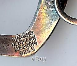 Ne From Denmark Vintage Modernist Sterling Silver Link Bracelet