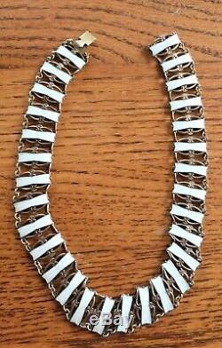 Necklace Norwegian White Enamel 830 S Sterling by Ivar T. Holth 15.25 Beautiful