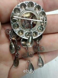 Nice vintage Norwegian 830S silver solje pin brooch
