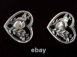 Norseland by Coro Sterling Silver Vintage Earrings Retro Scandinavian Jewellery