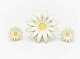 Norway Aksel Holmsen Sterling Enamel Daisy Flower Earrings Brooch Set 1950s