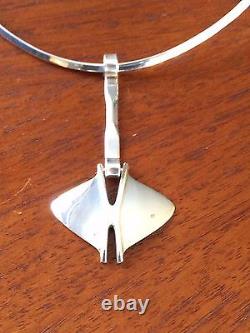 Norway Christoffersen Butterfly/Sommerfugl Neckring Silver Vintage Jewelry Auth