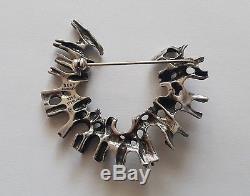Norway-authentic Else & Paul 925 Sterling Silver Modernist Dress Scarf Brooch