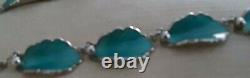 Norwegian 925S Silver Enamel Signed Hans Myhre 22 inch Necklace Norway