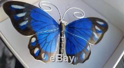 Norwegian Marius Hammer Great Huge 8cm Sterling enamel butterfly