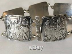 Norwegian Norway David-andersen 925s Fairy Tale Link Bracelet Vintage