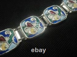 Norwegian Silver Abstract Enamel Bracelet Gustav Hellstrom Oystein Balle Norway