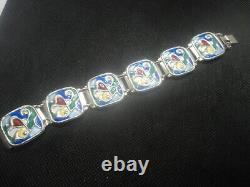 Norwegian Silver Abstract Enamel Bracelet Gustav Hellstrom Oystein Balle Norway