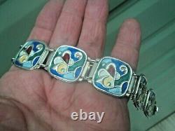 Norwegian Silver Abstract Enamel Bracelet Gustav Hellstrom Oystein Balle Norway