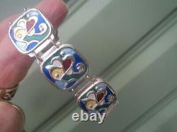 Norwegian Silver Abstract Enamel Bracelet Gustav Hellstrom Oystein Balle Norway