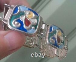 Norwegian Silver Abstract Enamel Bracelet Gustav Hellstrom Oystein Balle Norway