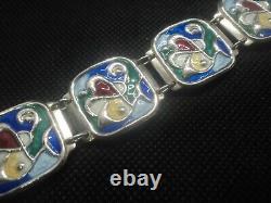 Norwegian Silver Abstract Enamel Bracelet Gustav Hellstrom Oystein Balle Norway