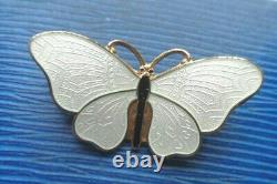 Norwegian Sterling Silver Enamel BUTTERFLY Enamel Brooch O. F. Hjortdahl Norway