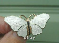 Norwegian Sterling Silver Enamel BUTTERFLY Enamel Brooch O. F. Hjortdahl Norway