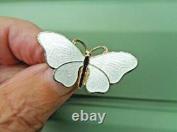 Norwegian Sterling Silver Enamel BUTTERFLY Enamel Brooch O. F. Hjortdahl Norway