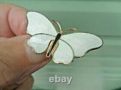 Norwegian Sterling Silver Enamel BUTTERFLY Enamel Brooch O. F. Hjortdahl Norway