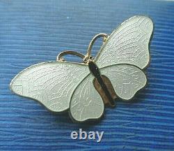 Norwegian Sterling Silver Enamel BUTTERFLY Enamel Brooch O. F. Hjortdahl Norway