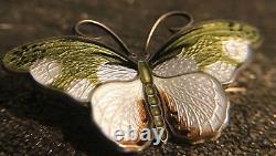 Norwegian Sterling Silver and Enamel Butterfly Brooch Hroar Prydz Scandinavian