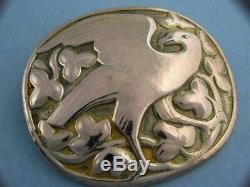 Old 830 Silver GEORG JENSEN Lg Pin / Brooch Dove Bird gold wash 166 Denmark