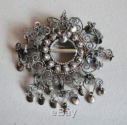 Old 830 Silver NORWAY SOLJE Babies/Wedding Brooch Pin 2.5