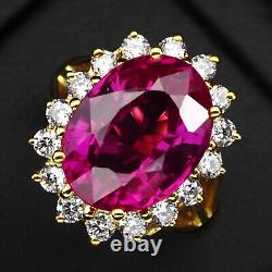 Orchids Pink Rubellite Tourmaline 13.60Ct 925 Sterling Silver Handmade Rings