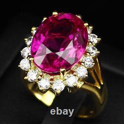 Orchids Pink Rubellite Tourmaline 13.60Ct 925 Sterling Silver Handmade Rings