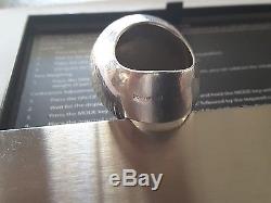 Pekka Piekainen Enamel Sterling Silver Dot Ring. Modernist. Finland. Signed