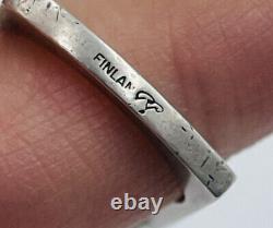 Pekka Piekainen Finland Vintage Sterling Silver Large Modernist Ring Size 6.5