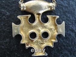 Pendant Silver 925 Gold Plated with Chain Hiddensee Thor Hammer Viking Letters