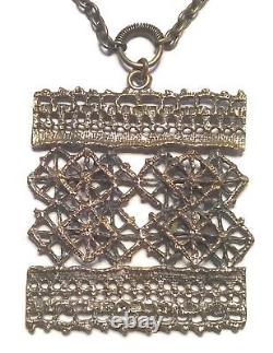 Pentti Sarpaneva Finland Beautiful Vintage Bronze Necklace Pitsi Lace