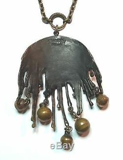 Pentti Sarpaneva Finland Vintage Bronze Pendant & Chain / Necklace Signed