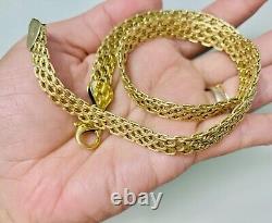 Pure 18k 750 Bismark 1 Necklace Wide Weave Unisex 17 Italy 28.04g Solid Gold