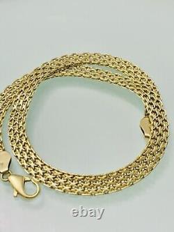 Pure 18k 750 Bismark 1 Necklace Wide Weave Unisex 17 Italy 28.04g Solid Gold