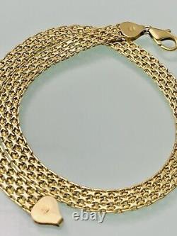 Pure 18k 750 Bismark 1 Necklace Wide Weave Unisex 17 Italy 28.04g Solid Gold