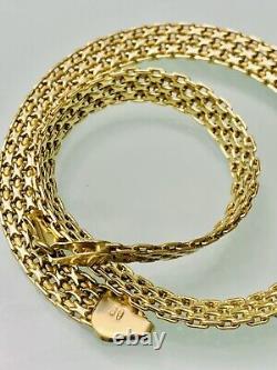 Pure 18k 750 Bismark 1 Necklace Wide Weave Unisex 17 Italy 28.04g Solid Gold