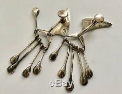 RARE Hans Hansen Denmark Sterling Silver Dangle Earrings