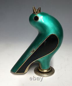 RARE Mid-Century Modern Jacob Tostrup Sterling Silver Enamel Bird Figural Shaker