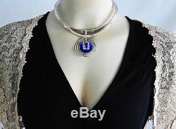 RARE Vintage DAVID ANDERSEN Norwegian MODERNIST Necklace Norway Silver Enamel A1