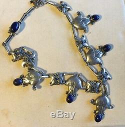 RARE Vintage Georg Jensen Drippy Necklace With Lapis #8