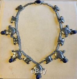 RARE Vintage Georg Jensen Drippy Necklace With Lapis #8