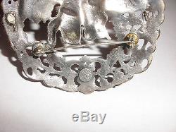 Rare Antique Norwegian Silver 830S brooch Norway Aksel Holmsen Hunter with Bear